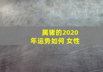 属猪的2020年运势如何 女性